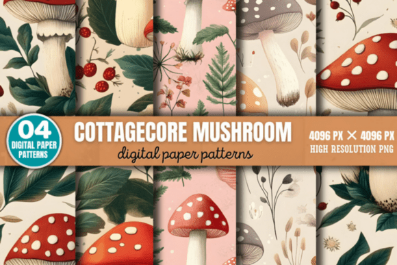 Download Cottagecore Mushroom Pattern - Premium Resources