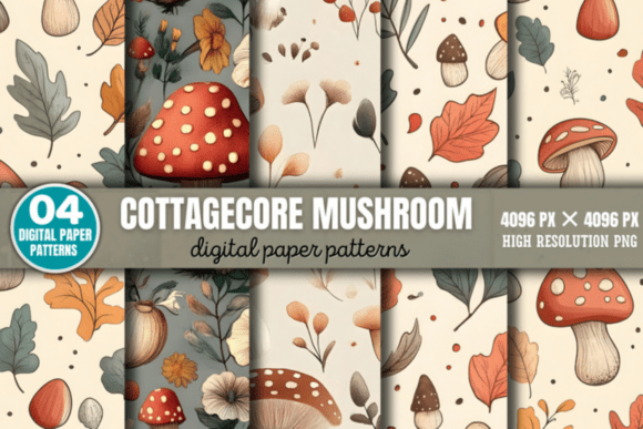 Download Cottagecore Mushroom Pattern - Premium Resources