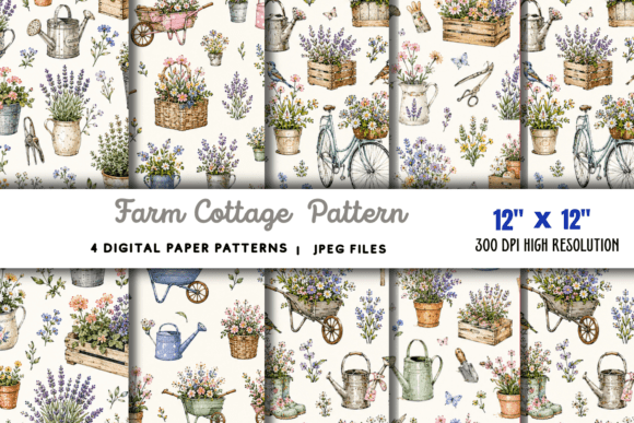 Download Farm Cottage Pattern, Farmhouse Pattern - Cottage pattern Collection