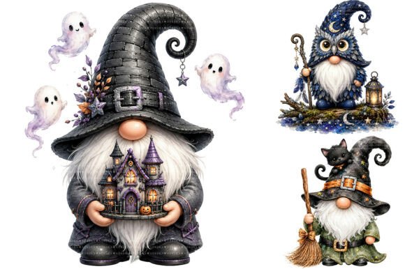 Download Halloween Gnome Clipart Bundle - Gnome clipart Collection