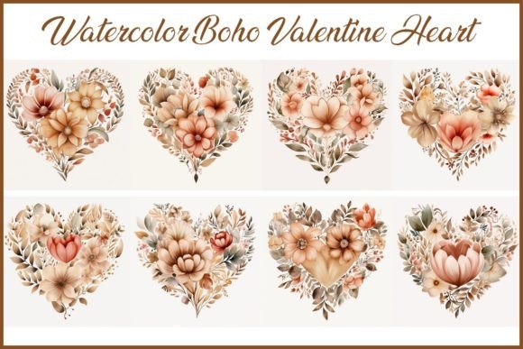 Download Watercolor Boho Valentine Heart - JPG - Jpg Collection