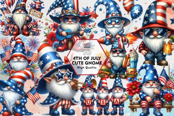 Download 4th of July Cute Gnome Clipart PNG - Gnome clipart Collection