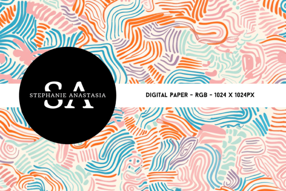 Download Retro Doodle Digital Paper - Doodle digital paper Collection