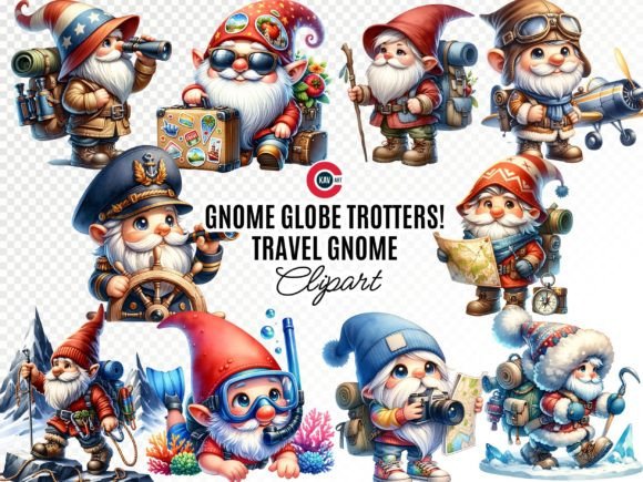 Download Travel Gnome Clipart, Gnome Vacation - Gnome clipart Collection