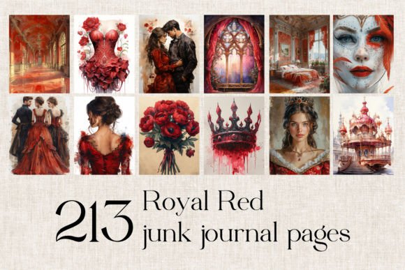 Download 213 Royal Red Background Digital Paper - Red background Collection