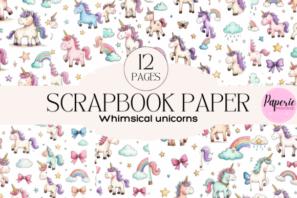 Download Whimsical Unicorn Scrapbook Paper - Unicorn scrapbook paper Collection