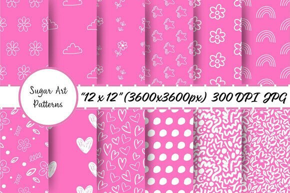 Download Sweet Fuchsia Doodle Digital Paper - Doodle digital paper Collection