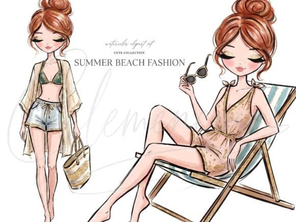 Download Beach Fashion Girl Clipart PNG - Fashion girl clipart Collection
