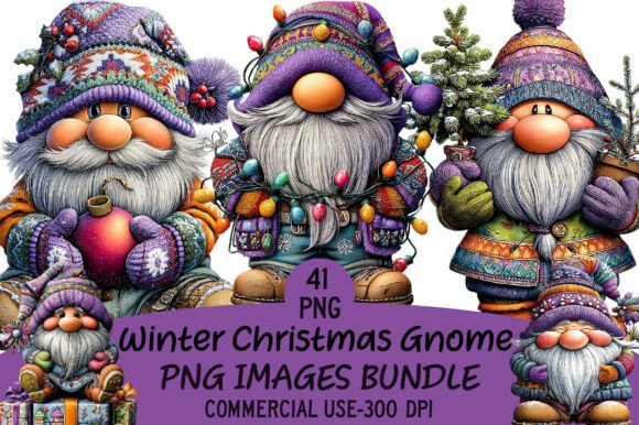 Download Winter Christmas Gnome Clipart Bundle - Gnome clipart Collection